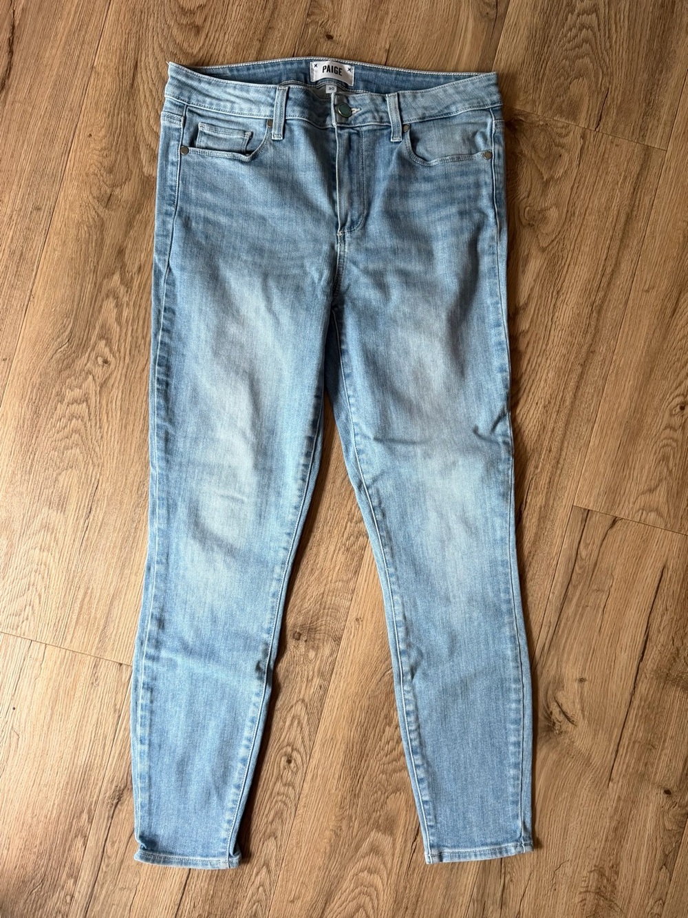 PAIGE Verdugo Ankle Skinny Jeans Women's 30 Light Wash Blue